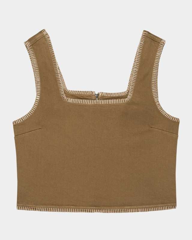 Carbon Sleeveless Embroidered Top